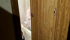 wife enjoys a peaceful shower after a long day, feeling refreshed and relaxed