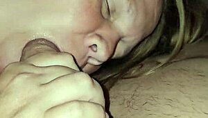 Slobbing Hard on My Cock with a Mouthful of Cum