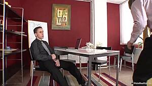 Twink Group Cum in Office Setting