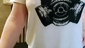 girl in leggings spanks ass and fingers pussy while husband at work