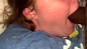 White Girl's Emotional Sloppy Blowjob On Big Black Cock In Stockton