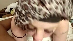 Chubby woman enjoying a private session with big black cock