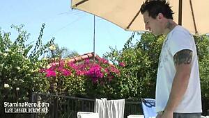 Naughty brunette housewife with big tits gets pounded hard every time.