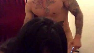 sexy little asian rides hard with tattoos showing
