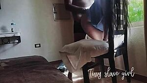 Black lesbian dives deep into a teen 18+’s tight ass for raw rimming