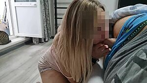 stepdaughter sneaks in to suck stepfather’s big fat dick