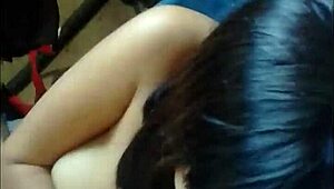 Teen girl sucks and gets fucked in the bathroom