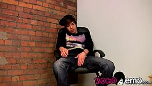 young emo twink jerks off hairy big cock till he unloads