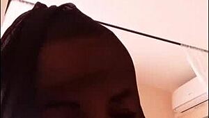 stockings on face create wild pig nose look