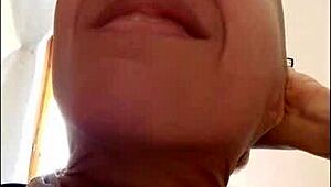 stockings on face create wild pig nose look