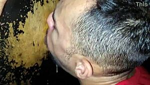 gay orgy with big tits and monster cocks, sucking in glory hole for group blowjobs and orgasms