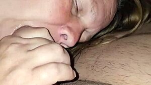 Slobbing Hard on My Cock with a Mouthful of Cum