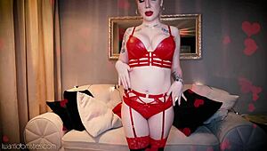 Valentine's Day Spell With Big Tits Mistress In Lingerie Domination