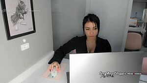 Your secretary gives boss a handjob in role play