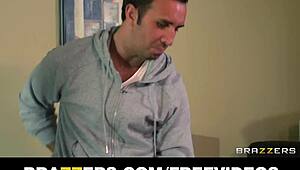 Busty blonde milf receives an oily massage that evolves into sweaty blowjob and cowgirl riding.