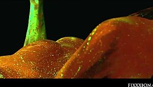 Adorable goddess glows while masturbating with toys