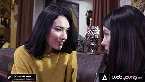 Romantic College Step-Sisters Explore Fingering And Licking In Panties