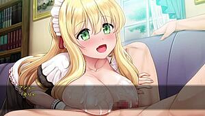lauretta's paizuri adventure with her fiance in hentai style