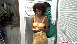 Alina ali offers her tits and pussy to do chores