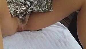 Pussy Flashing Tease at Hotel Public Pool Area