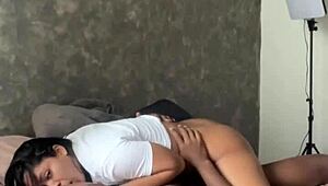 My stepbrothers monster cock enjoys a good ride from latina amature.