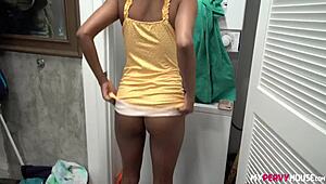 Alina ali offers her tits and pussy to do chores