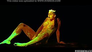 Adorable goddess glows while masturbating with toys