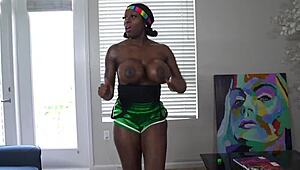 Hey, check Mystique's butt naked workout session!