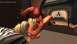 Blonde Anime Milf Cougar Endures Interracial Assfucking Anal Sex