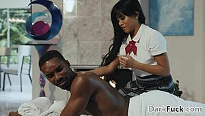 Awkward Boner Turns Massage Into Wild Interracial Cock Ride