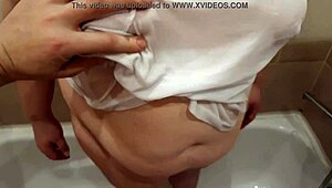 Big Wet Titties Soaked in T-Shirt Under Shower