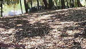 Out in the park, he gropes my cock in the hammock until I finish. People walk by as MissCreamy watches.