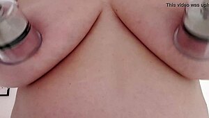 Amateur Uses Nipple Suction Cups On Her Tits, Creating Intense Sensations And Visible Erections.