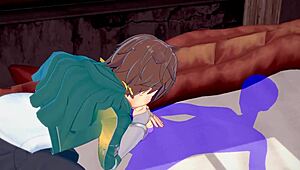 konosuba yaoi kazuma blowjob with cum in mouth