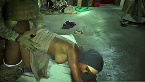 Arab Girl And Soldier At Booty Drop Point