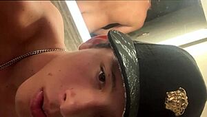 Straight jock films me showering and sneaks a deep kiss.