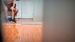 Watch this sexy secretary spy on her boss during overtime? He cums watching her!