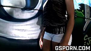 Sexy Natural Ebony Gets Fucked Hard by Rapper's Big Cock