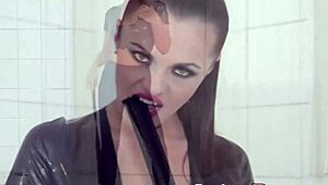 Hey babe, watch this femdom ass fucked in a cum-eating submissive threeway with latex costumes.