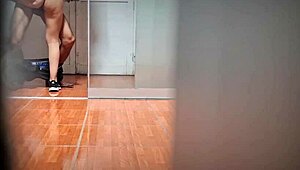 Watch this sexy secretary spy on her boss during overtime? He cums watching her!