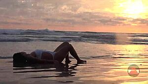 Beach day turned messy with wet asian bikini model fetish! 🌊