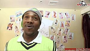 Petite blonde teen with tiny tits enjoys big black cock facial