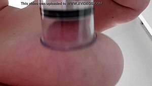 Amateur Uses Nipple Suction Cups On Her Tits, Creating Intense Sensations And Visible Erections.