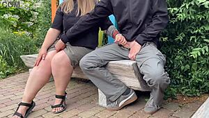 Sexy unknown milf lets me cum in park on bench