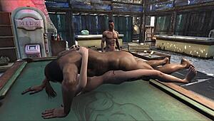 Fo4 Pool Table Party Turns Into Wild Hentai Action