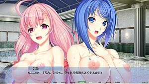 In Akumeru family harem, step-sisters give dual titty fucks