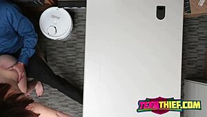 curvy teen veronica vega feels pussy fucked doggystyle as burglar