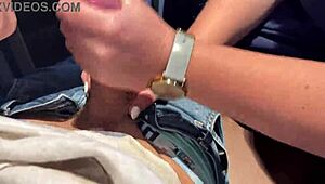 this milf’s sloppy handjob outdoors beats fast food with risky public vibes