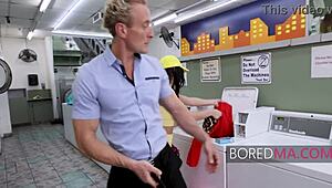 Extra Friendly Laundromat Offers Free Use Group Sex