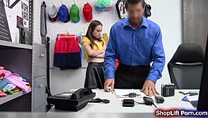 Petite thief, you're getting fucked by the older officer!